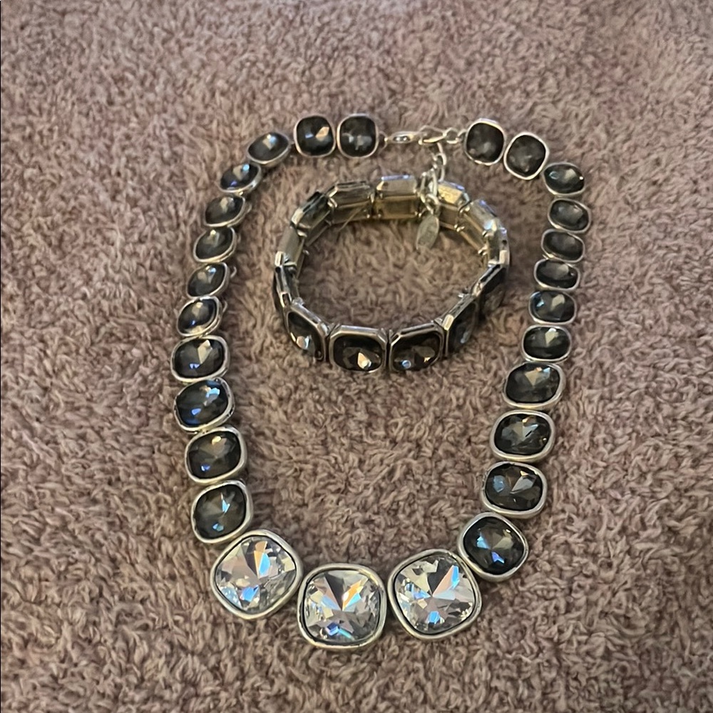 Elegant Silver and Black Jewelry Set